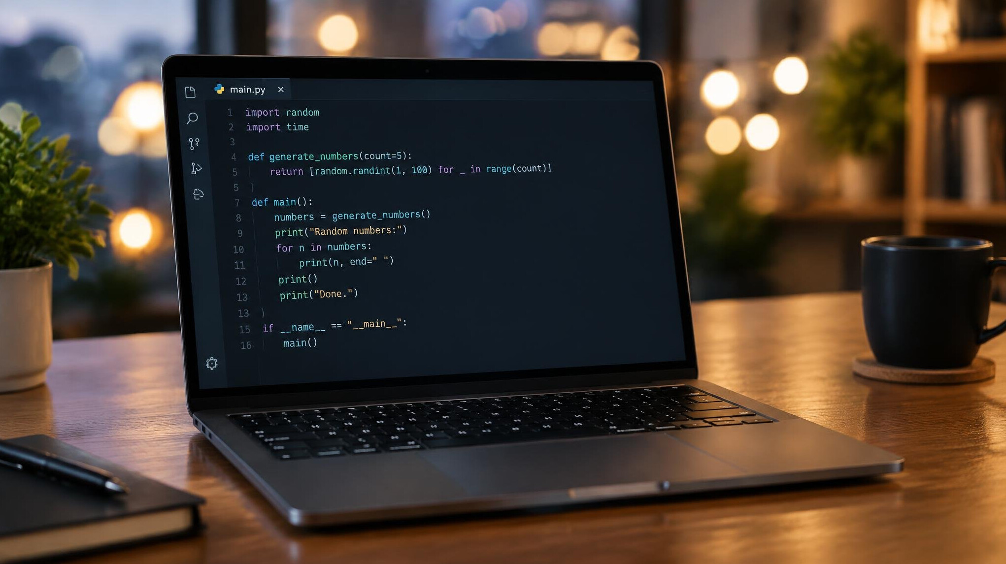 Script code on a laptop screen
